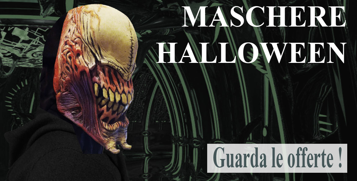 la foto mostra una maschera di halloween spaventosa
